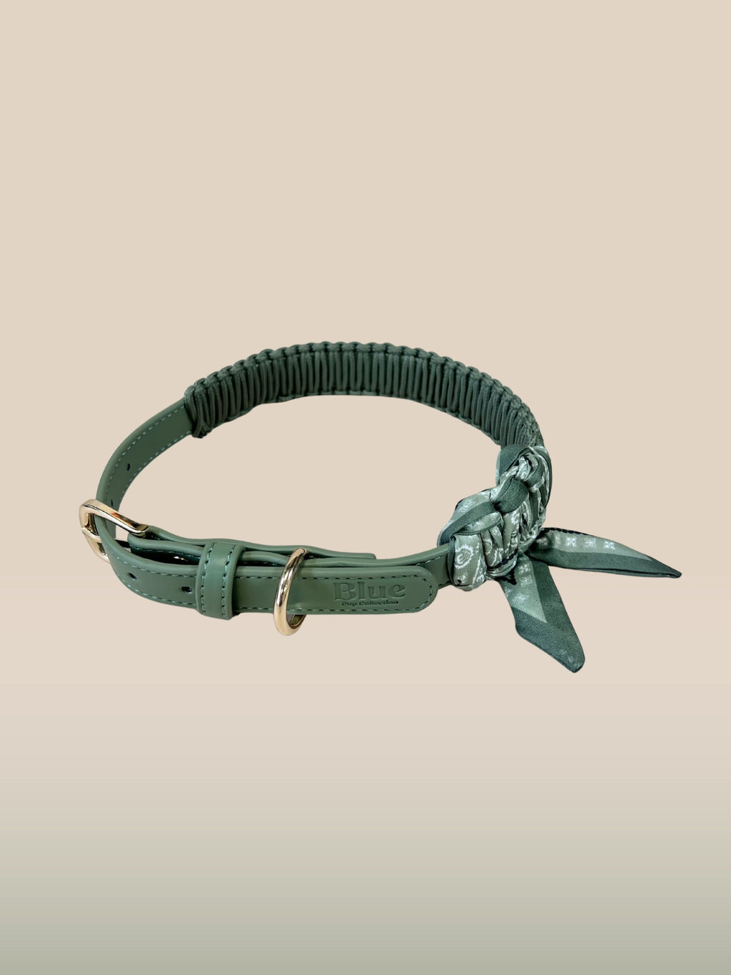 Blue Pup Collection Green bandana halsband