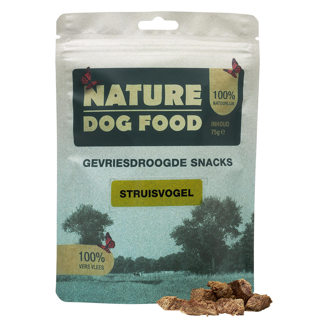 Nature Dog Food Gevriesdroogde Struisvogel