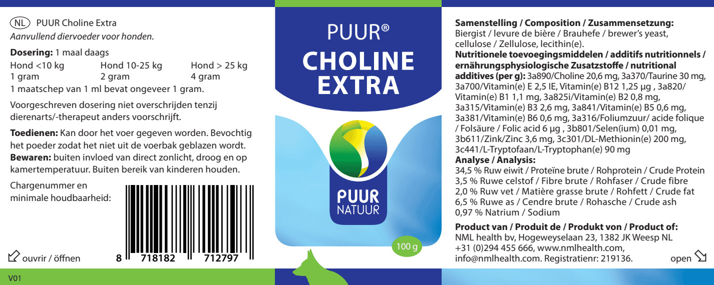 PUUR Choline Extra 100 g Hond