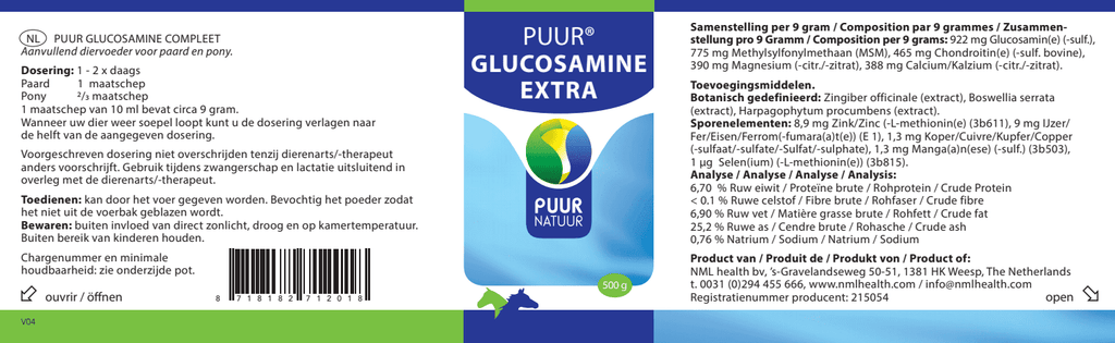 PUUR Glucosamine extra 500g