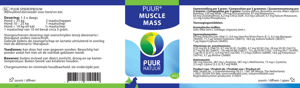PUUR Muscle mass 250g