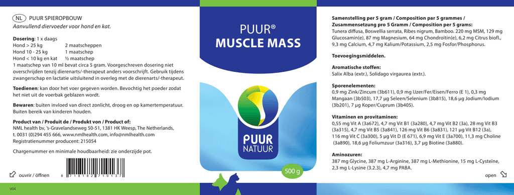 PUUR Muscle mass 500g
