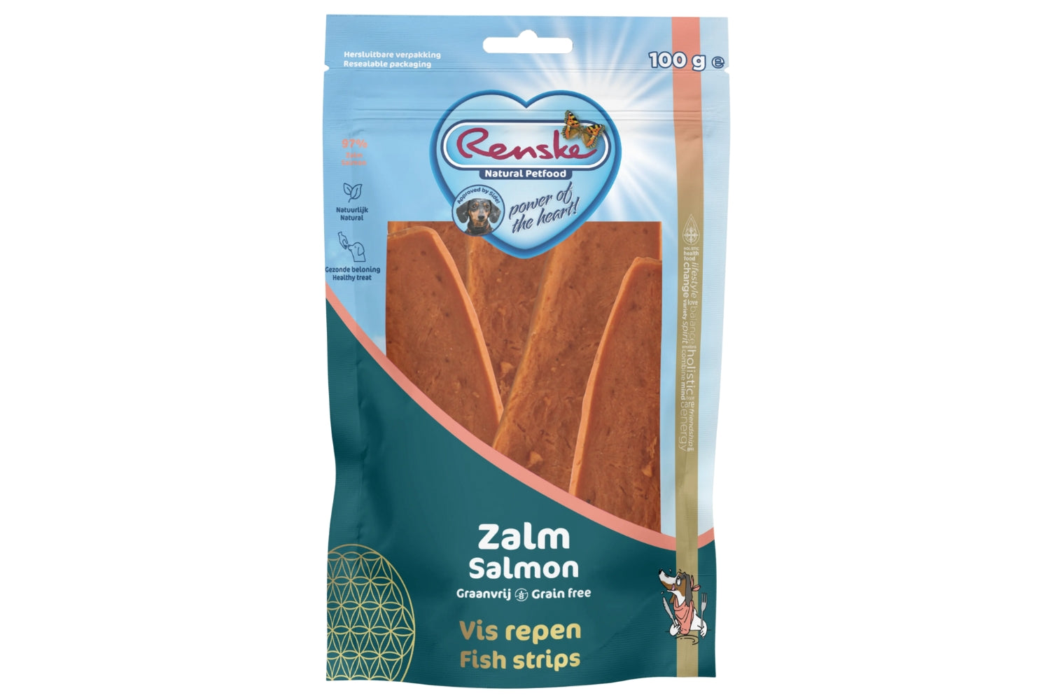 Renske gezonde beloning vleesstrip zalm