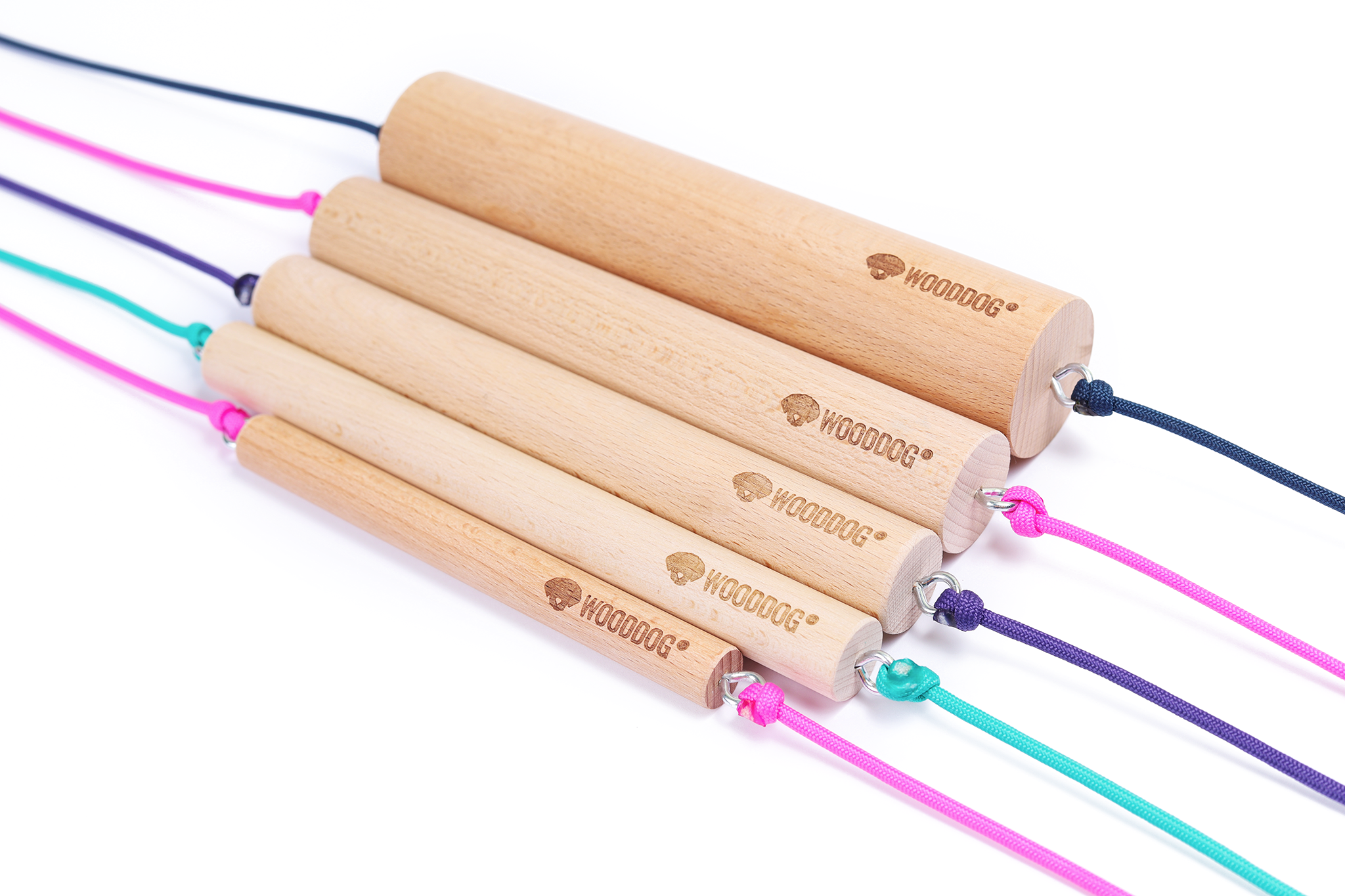 Wooddog ronde stok met touwtje