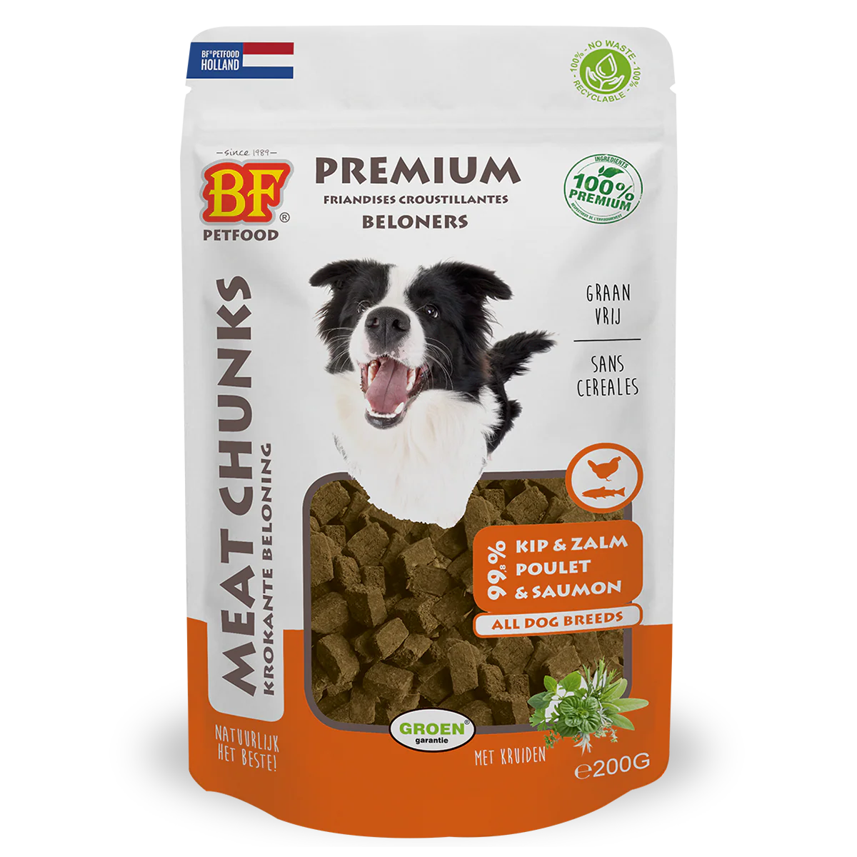 BF Petfood Meat Chunks Kip & Zalm